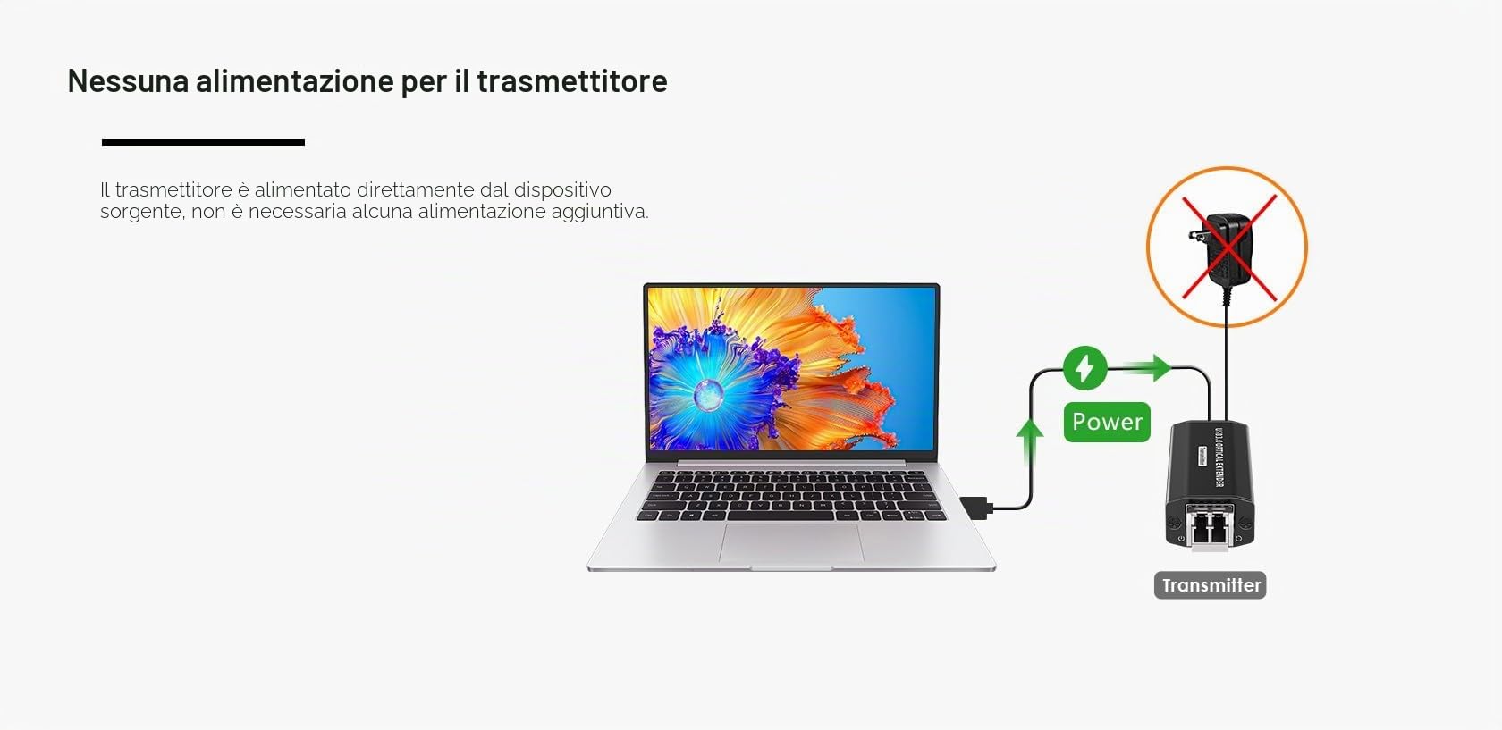 PremiumCord Extender Ottico USB a 4 Porte fino a 300 m, USB 3.2 SuperSpeed ​​5 Gbit/s, Extender in Fibra Multimodale, Alloggiamento In Metallo, Nero