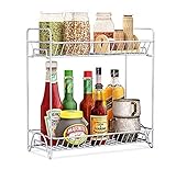 ★ STOCKAGE INTELLIGENT: étagère de salle de bains pour assaisonnement au sol de la chambre à coucher Une étagère à 2 niveaux vous offre de nombreuses possibilités de stockage et permet de stocker et de contenir jusqu'à 50 kg de poids uniformément réparti