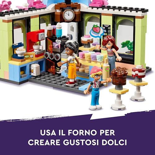 Friends Caffè di Heartlake City, Giochi Didattici per Bambine e Bambini da 6 Anni, Negozio Giocattolo da Costruire con 3 Mini Bamboline, Cane, Caffetteria e Pasticceria, Idee Regalo 42618 - Lego - Immagine 4