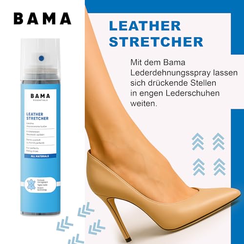 Bama Perfect Fit Lederdehner Spray zur Anpassung von drückenden Lederschuhen, für Rau- und Glattleder, transparentes Schuhspray, 75ml