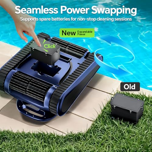 LODOBA Pool Vacuum for Inground Pools & Above Ground Pool, Cordless Robotic Pool Cleaner with 180W Brushless Motor, 3-Hour Runtime, Wall-Climbing Pool Robot Scrubber for Pools up to 2150 Sq.Ft. by Lodoba - Used condition - Image 8
