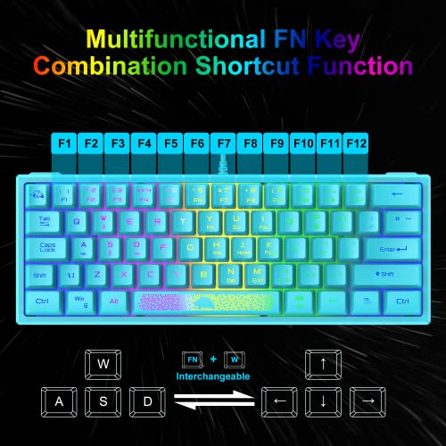 60% Wired Gaming Keyboard And Mouse Combo ,Compact Rgb Backlit Mini Mechanical Feel Keyboard ,Ps4 Converter Adapter,Rgb 6400 Dpi Lightweight Gaming Honeycomb Shell Mouse For Ps4,Xbox,Pc,Laptop,Mac #TOP7