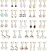 YADOCA 24 Paires Boucles D'oreilles Clip Enfants Filles Princesse Clous D'oreilles Set, Pretend Play Dress up Cadeau Accessoire Fête