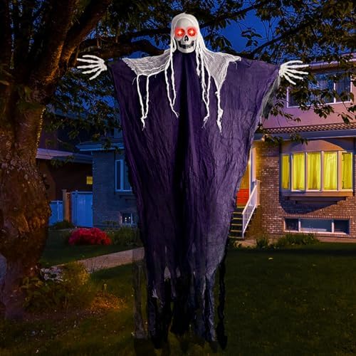 LED Geister Mit Hexenhüten - Grusel-Deko Für Halloween Mit Aufstell- & Hängeoption