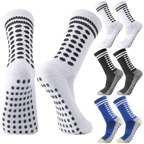 Utensilsto 3 paia di calzini da calcio per bambini, calzini da calcio, antiscivolo, calze da calcio, calze da calcio, calze da calcio, calze da calcio, per bambini, basket, corsa, rugby tennis, nero