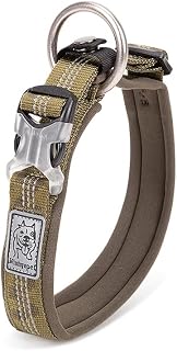 WINHYEPET Dog Collar Best Neoprene Padded 3M Reflective Dog Collar For Large Medium Small Bonus Dog Tracker Tag Function YC1854 (Army Green, XXL)