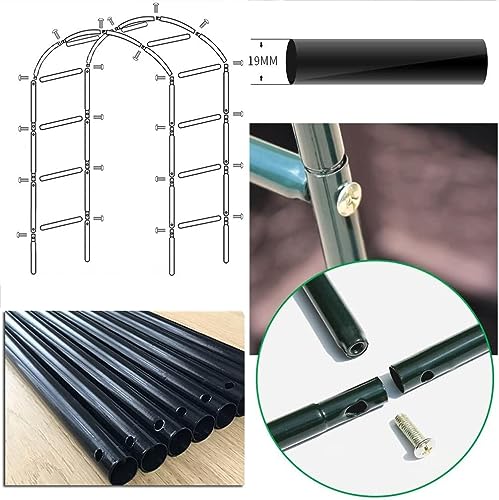 Arche pour plantes grimpantes et rosiers en métal noir L300cm