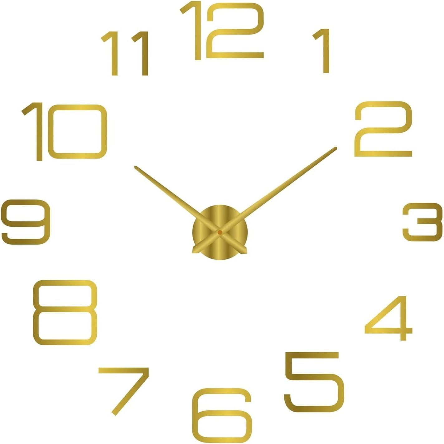 Clock Numbers 2sets Large Roman Numeral Acrylic Mirror Wall Clock Sticker Fashion DIY Quartz Clocks Watch Home Decoration Living Room Stickers(011 Gold)