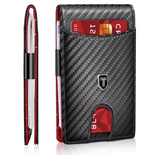 Gostwo Slim Wallet for Men RFID Minimalist Front Pocket Bifold Wallet ID Window Card Case with Money Clip Thin Credit Card Holder Gifts for Him