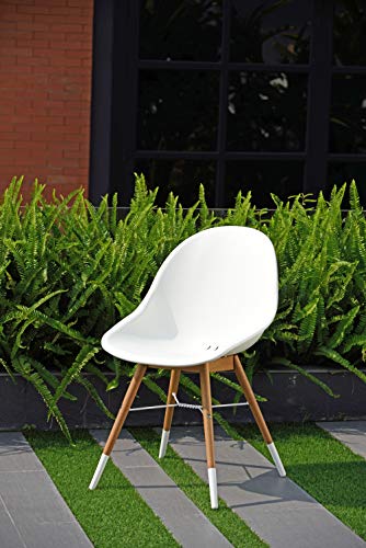 Amazonia Cannes Patio Dining Side Chair-Light Teak Finish Legs (Set Of 2), Brown #TOP2