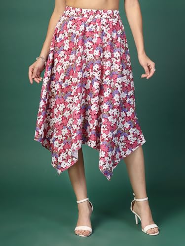Image of OOMPH! Long Skirts for Women with Handkerchief Hem