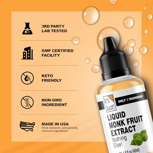 Image of It's Just! Liquid Monk Fruit Extract - No Erythritol, Non-GMO, No Fillers, Keto - 1.5 fl oz