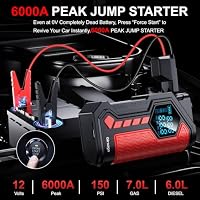 Giroago 6000A Jump Starter with Air Compressor,150PSI Tire Inflator for Car — image 2