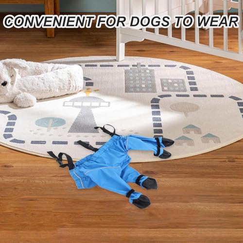 Bottes imperméables pour chien Toddmomy protection pattes polyester bleu