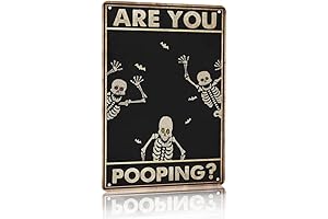 Retro Tin Sign Halloween Skull Bathroom Washroom Toilet Home Decor - Vintage Decor Art