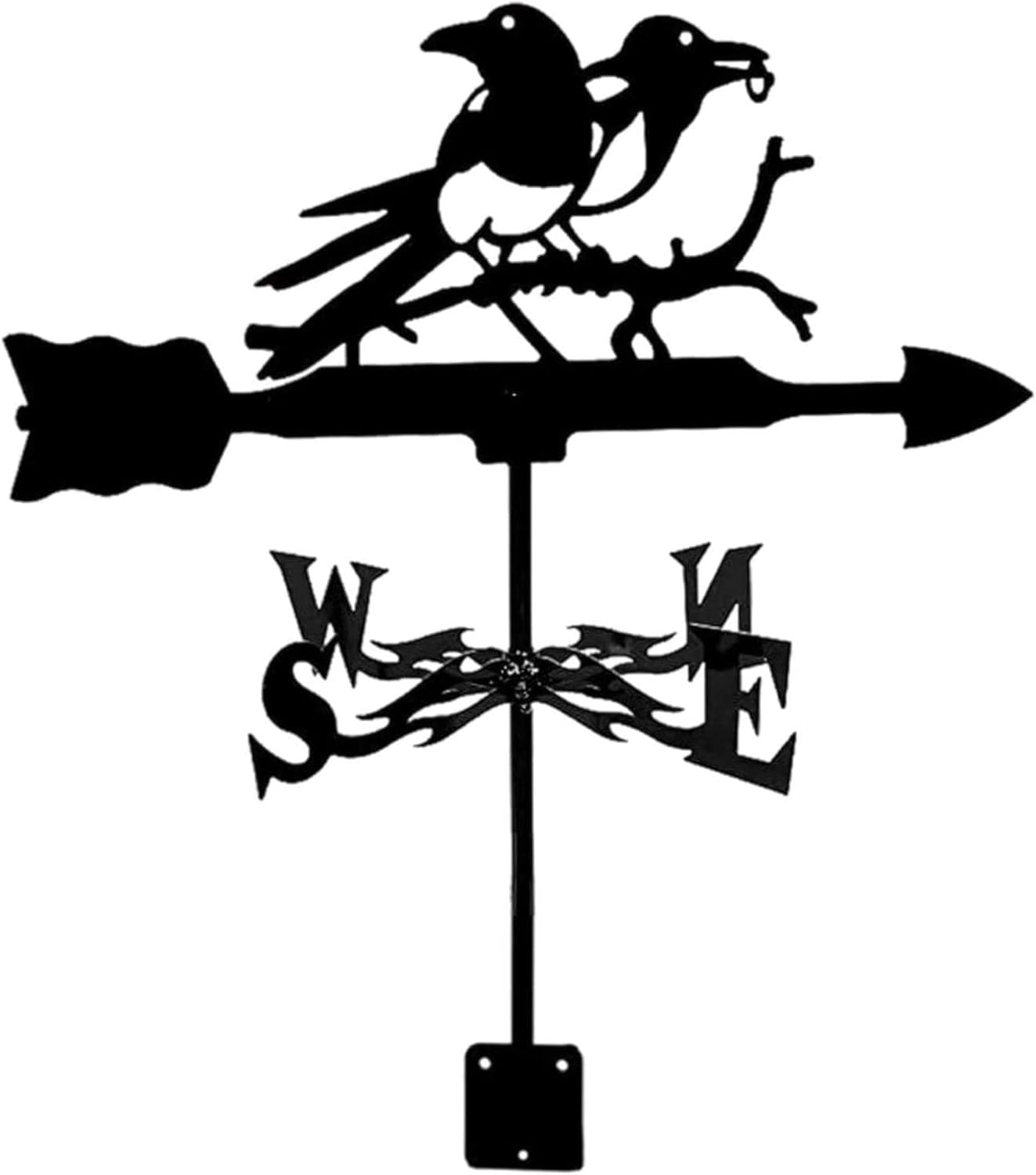 Magpie Weathervanes Black Weather Vane Bird Silhouette Garden Sign for Outdoor Farm Roof Measurement Tool