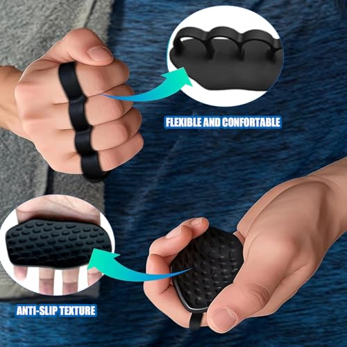 Image of 1 Pair Weight Lifting Grip | Anti-Slip Silicone Gym Hand Grip for Weight Lifting, Dumbbell, Deadlift | Gym Accessories for Man and Women (Black)
