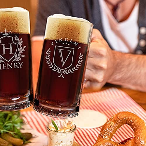 My Personal Memories, Custom Personalized and Engraved 12 oz Beer Mug (Name and Initial Style)