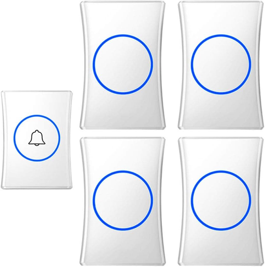 Wireless Doorbell, 1000Ft Long Range Door Chime, IP44 Waterproof Entry Bell, 1 Push Buttons & 4 Plug-in Receivers, 38 Chimes, 4 Volume Levels, Mute Mode,Black,White