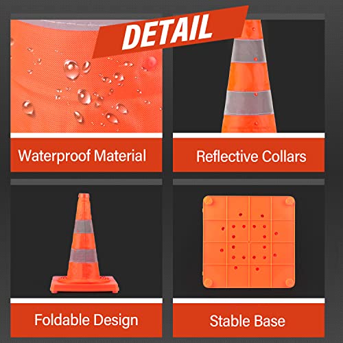 Image of RoadHero 28 Inch 20 Pack Collapsible Traffic Safety Cones,Orange