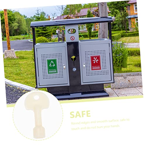 Uonlytech Trash Can Key Outside Trash Can Water Spigot Key Outdoor Trash Cans Stainless Steel Trash Can Water Key Outdoor Trash Can Lock Triangular Socket Key For Garbage Triangle Key White #TOP3