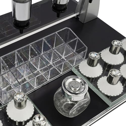 Zestaw z ręcznym dozownikiem perfum z 12 butelkami testowymi, dozownikiem do płynów na biurko z 12 szklanymi butelkami o pojemności 200 ml, głowicami pompek i kubkami do perfumerii Studio Bar