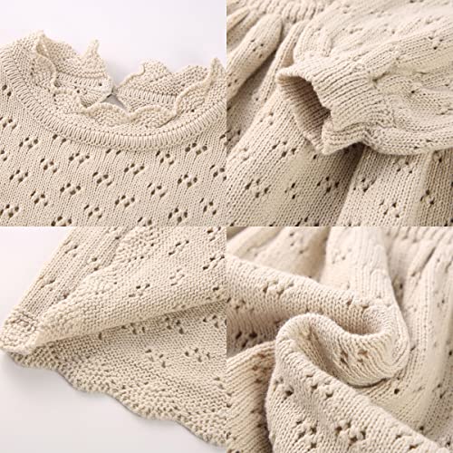 IBTOM CASTLE Baby Girls Ribbed Knit Sweater Dress Kids Ruffle Long Sleeve Casual Christmas Playwear4