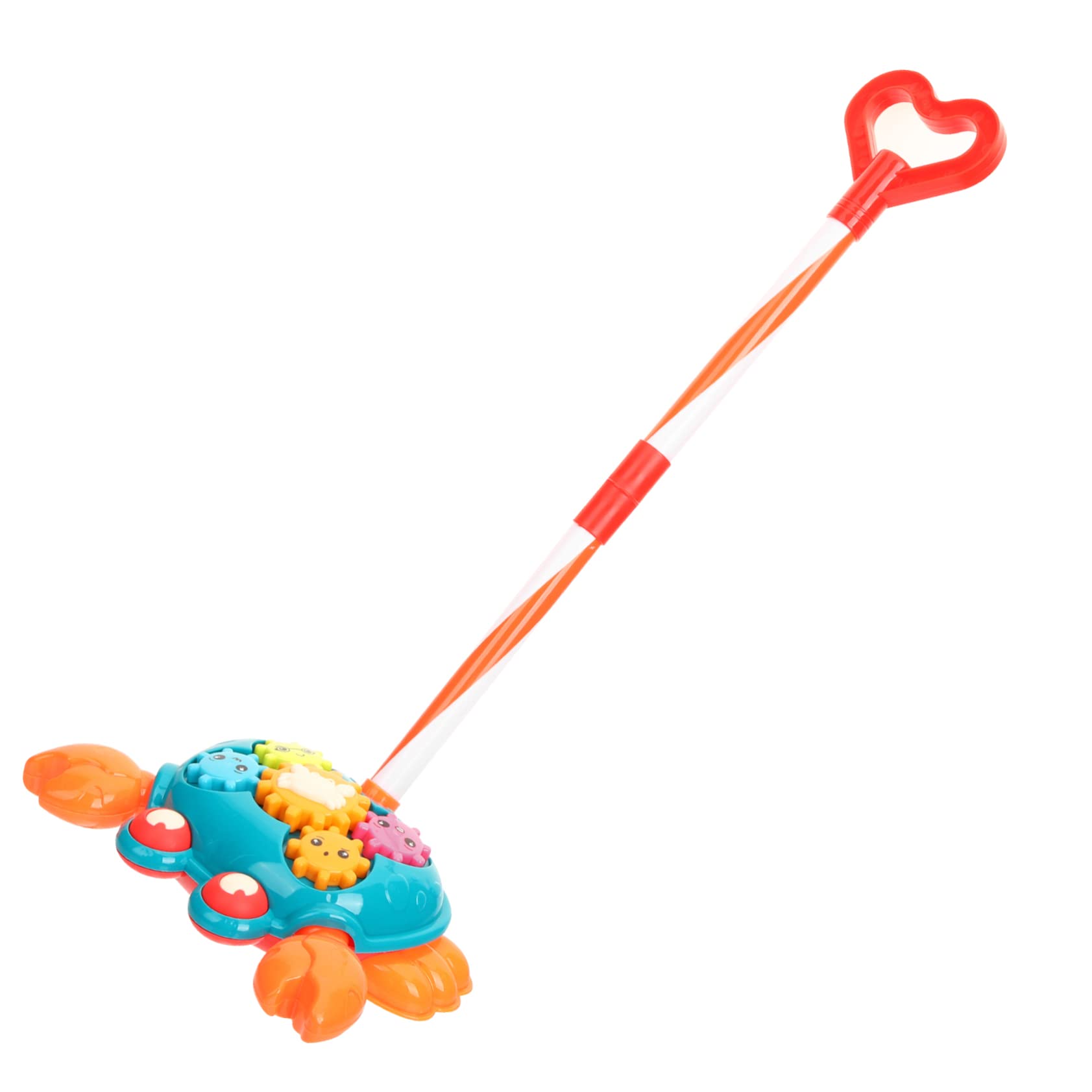 YARNOW Crab Push Pull Walker Educational Activity for Interactive to Walk Stimulating Colors for Hand Eye Coordination Fun Push Walker