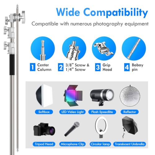 Image of EMART 10ft Heavy Duty C Stand with Boom Arm 100% Stainless Steel-2 Pack