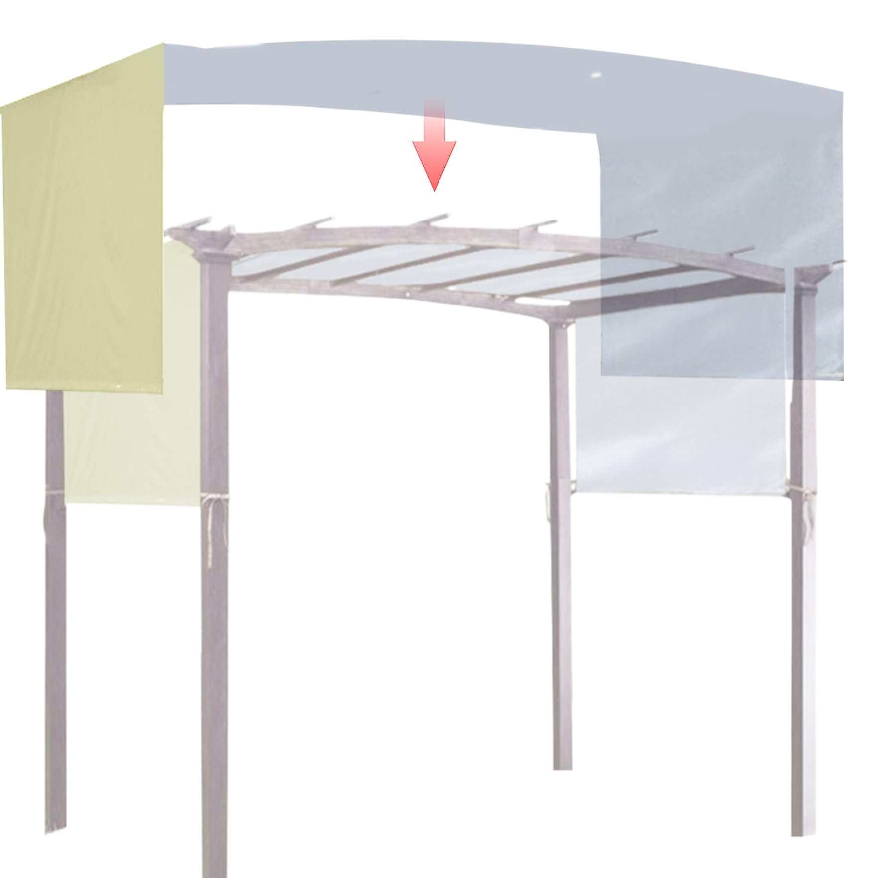 Pergola Shade Cover 17x7 ft bâche polyester étanche anti-UV avec sangle pour patio