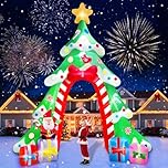Kalolary 12FT Christmas Inflatables Outdoor Decorations, Blow Up Yard with Built-in Rotating LEDs for Indoor Large Outdoor Decor Yard Holiday Party Garden (Xms Tree Arch)
