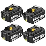 6.0AH 18V Ersatzakku für Akku BL1860B BL1850B BL1850 BL1840 BL1830 BL1860 BL1835 BL1845 BL1820B, Kompatibel mit Elektrowerkzeugen mit LED Indikator