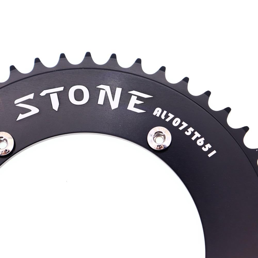 Platos para Bicicletas Plato 130 BCD piñón Fijo Bicicleta de Pista Fixie Redondo 42T 46T 48T 50T 52t 54 58t 60t Rueda Dentada 130bcd Plato Ovalado 32 MTB (Color : 50T)