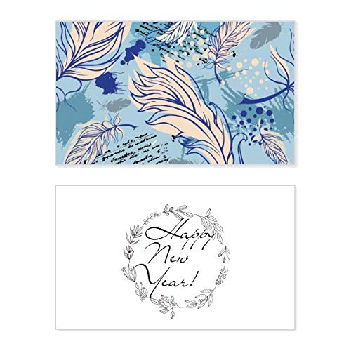 Tarjeta de Año Nuevo Feather Water Ocean Dot para mensajes emotivos