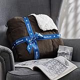 BEDSURE Kuscheldecke - Warm Sherpa Wolldecke & Sofadecke, Flauschig Sofaüberwurf Decke, Dicke Couchdecke, Fleecedecke, Flauschige Wohndecke für Couch, Braun, 220x240 cm, XXL