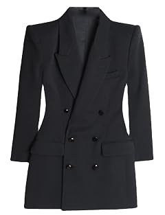Womens Formal Suit Blazer Double Breasted Tuxedos Coat Peak Lapel Jacket