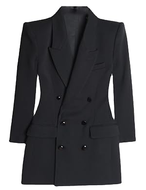 Womens Formal Suit Blazer Double Breasted Tuxedos Coat Peak Lapel Jacket