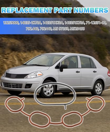 Image of MS 97359 Engine Intake Manifold Gasket Kit Fits for Nissan Versa March Note Micra Tiida Kicks V-Drive 2009-2020 Replace 792440 13259000 14035-1KT0A