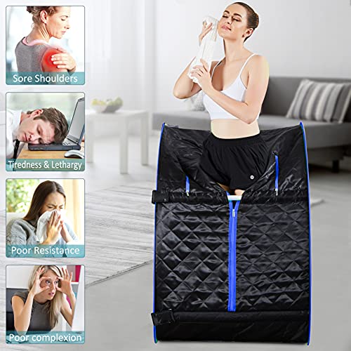 Oppsdecor Steam Sauna Spa Portable Foldable Personal Indoor Sauna Tent Pot For Therapeutic Reduce Stress Fatigue With Remote Chair Indoor Home #TOP2