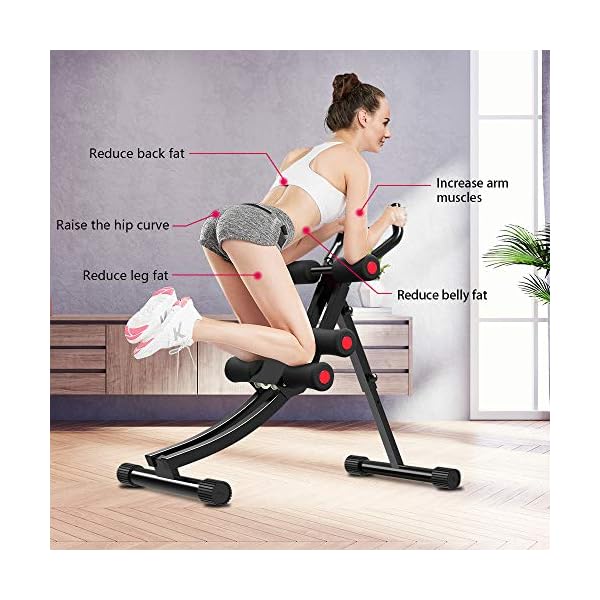 ONETWOFIT Core&Abdominal Trainers Abdominal Workout Machine, Height Adjustable Home Ab Trainer with LCD Display OT129