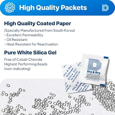 Dry & Dry 1 Gram [1200 Packets] Silica Gel Packets Desiccants Silica Gel Packs - Food Safe Silica Packets Silica Gel Desiccant Packs for Storage