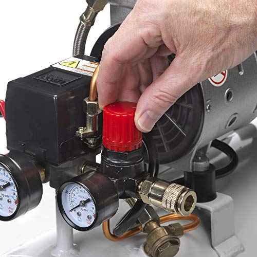 Quipall 6-1-SIL 1 HP 6.3 Gallon Oil-Free Wheelbarrow Air Compressor