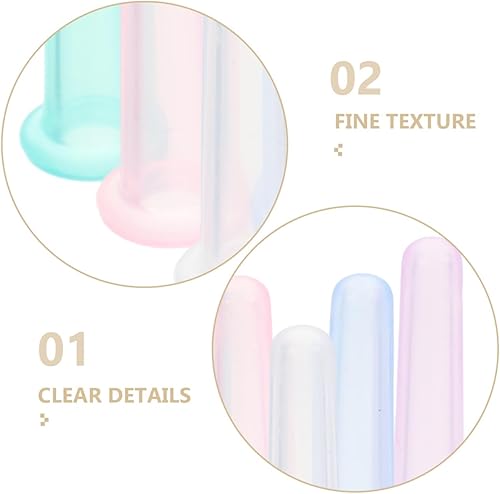 Miniatura 9 de 5 vasos faciales de silicona para terapia de ojos, juego de ventosas faciales antienvejecimiento, tarros de masaje al vacío para líneas finas y