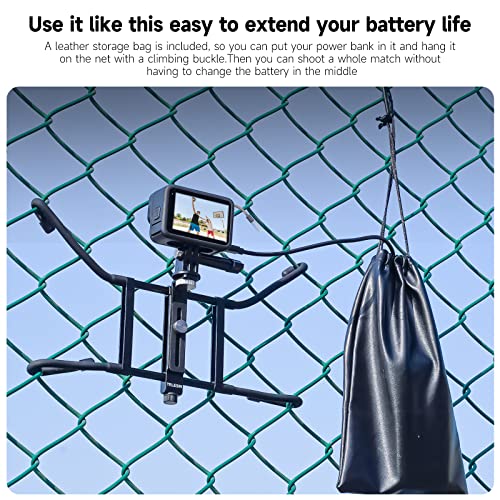 Telesin Flexible Fence Mount With Adjustable Clamp Arm For Phones Gopro Insta360 Mevo Start Backstop Camera, Softball, Tennis, Baseball, Football, Net/Chain Link Games Live Streaming Recording #TOP3