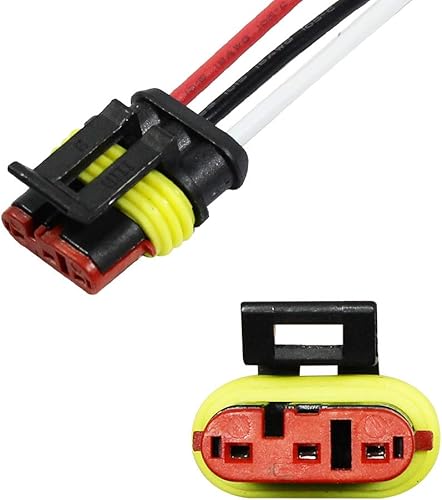 Miniatura 2 de 3 Pin Way Auto Impermeable Conector Eléctrico Pigtail Con Alambre 18 AWG Marino Para Coche Barco Ect.5 Pack