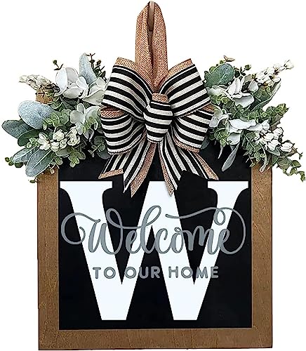 Last Name Year Round Front Door Wreath Front Porch Decoration