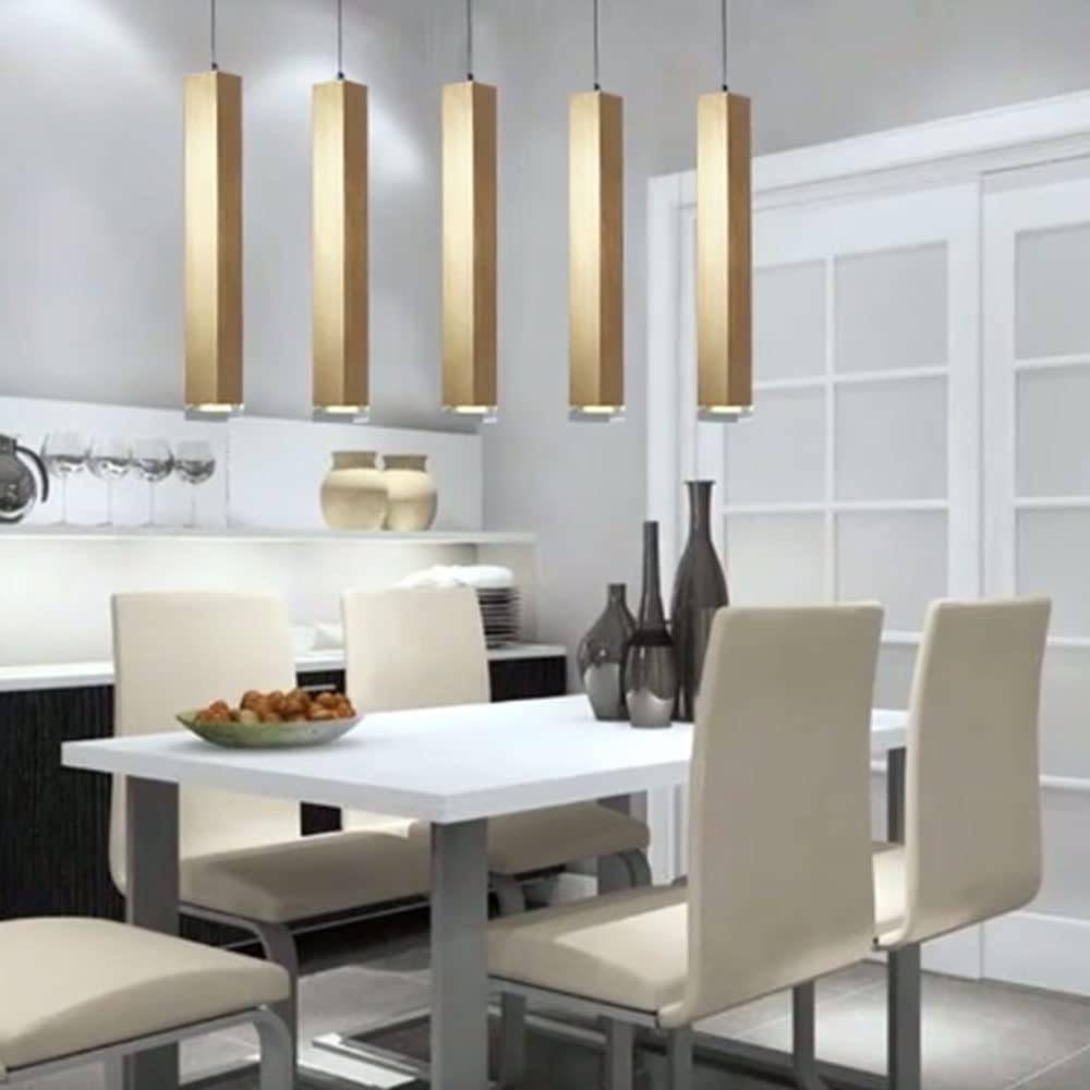 Nordic Minimalism Brushed Gold Sink Pendant Lamp Modern Mini LED Pendant Ceiling Lamp 3W Adjustable Industrial Island Lamp Long Linear Chandelier for Bedroom Dining Table Restaurant