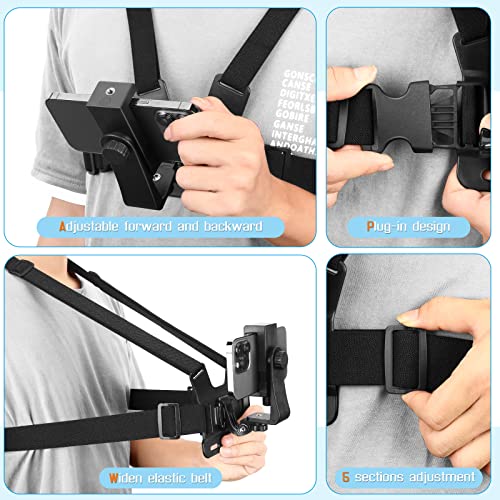 Mobile Phone Chest Strap Mount Gopro Chest Harness Holder For Vlog/Pov, With Iphone 13 12 11 Pro Max Plus,Samsung,Gopro Hero 9, 8, 7, 6, 5,Osmo Action, Akaso,Action Camera And Cell Phones (4 To 7In) #TOP5
