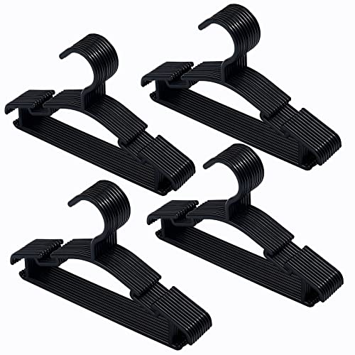 Image of Baby Nursery Closet Hangers,Non-Slip Laundry Infant Pant Hanger for Newborn Clothes Gift,Ultra-Thin Child Coat Hanger for Girl Boy Toddler Kid,80pcs White (Black, 40)
