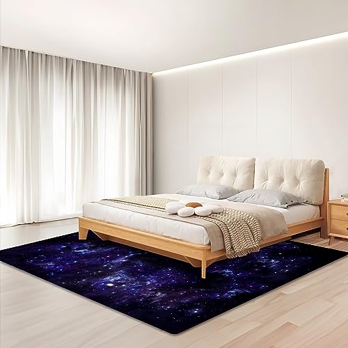 Tapete grande para área 150x180 cm con diseño Galaxia y estrellas miniatura 3